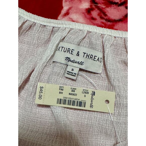 Madewell Blouse Women’s Small White NWT Puff Sleeve Cottagecore Romantic - Picture 5 of 13